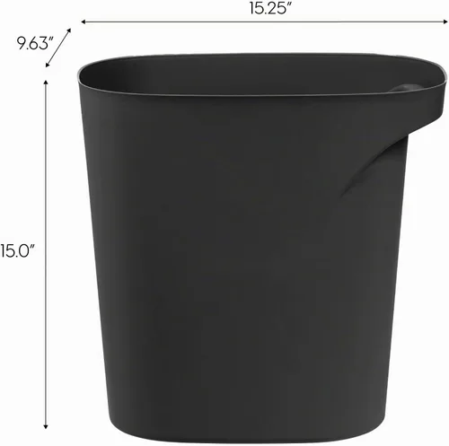 Vista 2 de IRIS USA Bote de basura pequeño Fabricado en Estados Unidos 6 galones Negro
