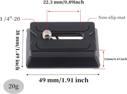 Vista 4 de Hersmay Placa superior RS4 de liberación rápida para DJI Ronin RS4 Mini /RS4 Pro/SC 2 / RSC 2 / RS 3 / RS 3 Pro Gimbal Accesorios Placa de montaje