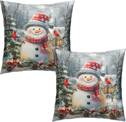 Vista 84 de Juego de 2 fundas de almohada patrióticas para exteriores, diseño de estrellas azules del 4 de julio, 16 x 16 pulgadas, fundas de almohada