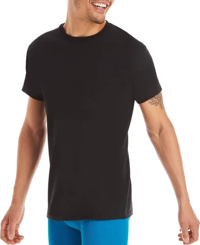 Vista 4 de Hanes Camisetas para hombre, control de olores, absorben la humedad, 100% algodón, paquetes múltiples