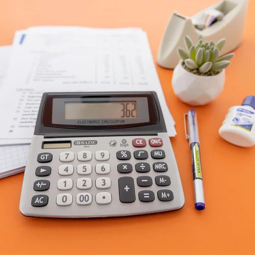 Vista 5 de BAZIC Calculadora de escritorio de doble potencia de 12 dígitos con pantalla ajustable (3012)