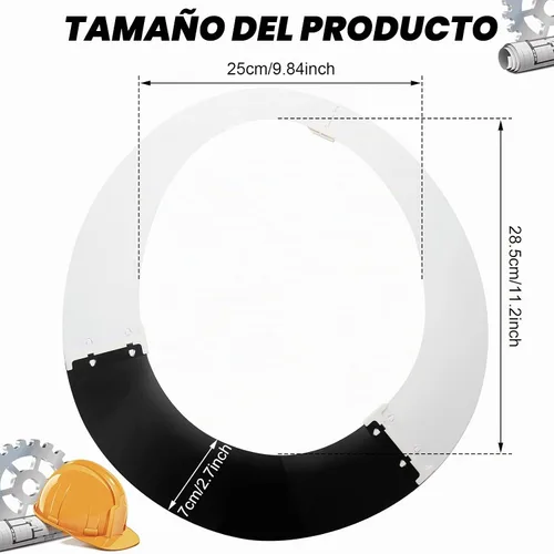 Vista 2 de Chunful Sun Shield Visor for Hard Hat, Reusable and Replaceable Visor Hat Extender with Sun Heat Protection, Polyurethane Brim Extender, Helmet