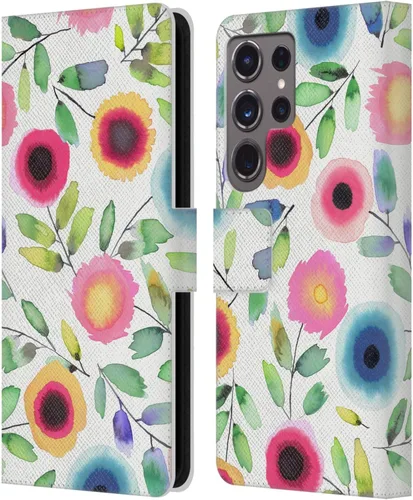 Vista 269 de Head Case Designs Officially Licensed Ninola Ditsy Flowers Yellow Nature Bold Leather Wallet Case Compatible with Samsung Galaxy A07 4G