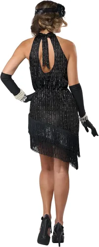 Vista 3 de Fabuloso disfraz de vestido negro de los años 20
