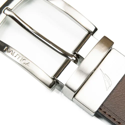 Vista 4 de Nautica Men's Reversible Leather Casual and Dress Belts with Metal Buckle