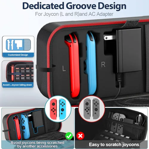 Vista 2 de Switch OLED - Funda de transporte compatible con Nintendo SwitchOLED funda de transporte portátil para interruptor compatible con Joy-Con