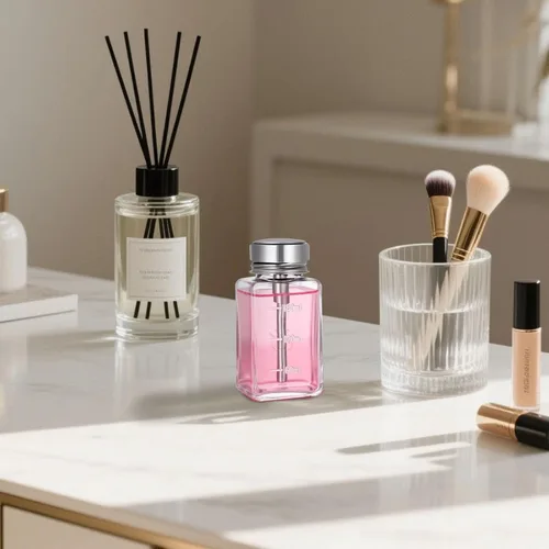 Vista 4 de 2 piezas de botella dispensadora de bombeo transparente de 6 oz / 180 ml con tapa de metal abatible, botella dispensadora de removedor de esmalte