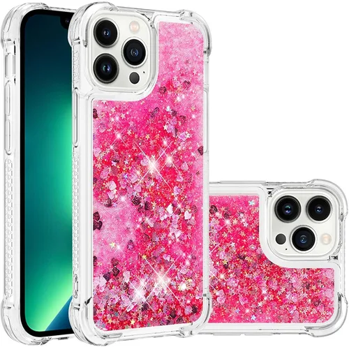 Vista 9 de LEMAXELERS Funda para iPhone 15 de 6.1 pulgadas, Bling Glitter Liquid Clear Case Flotante Arenas movedizas a prueba de golpes Funda protectora