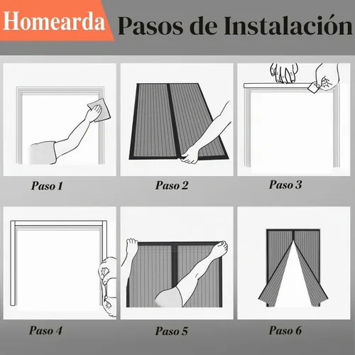 Vista 8 de Mosquitero magnético para puerta. Marco completo, se adapta a puertas de hasta 34 x 82 pulgadas.