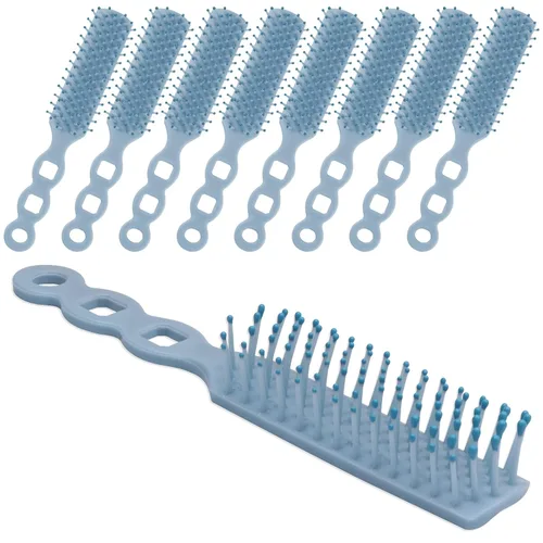 Vista 12 de Cepillos de pelo a granel para personas sin hogar, paquete de 12 cepillos de pelo a granel para cabello rizado, ondulado, secado de pelo, Negro