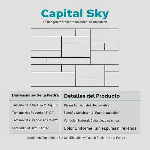 Vista 2 de Evolve Stone Capital Sky DP - Chapa de piedra plana no clasificada (14.25 pies cuadrados por caja)