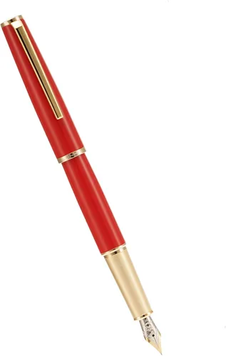 Vista 8 de Jinhao - Pluma estilográfica de metal 95, punta media, color negro vívido con bolígrafo dorado para escribir Negro dorado