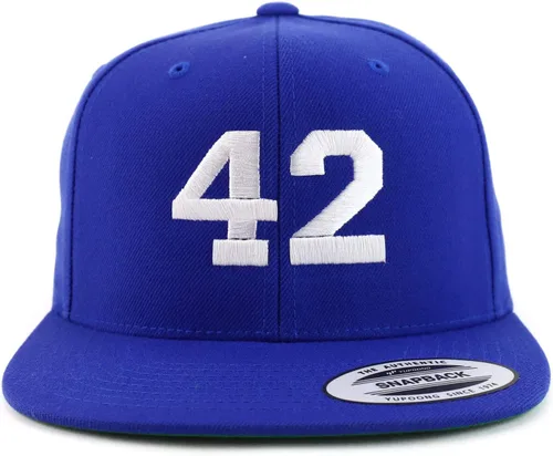 Vista 8 de Trendy Apparel Shop Gorra de béisbol bordada con pico plano bordado de hilo blanco número 42