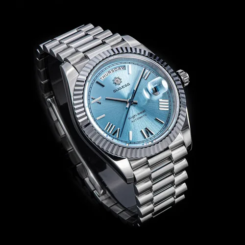 Vista 2 de Sugess S433.01 DD Date & Day Business Seagull Reloj mecánico automático para hombre, plateado, Mecánico
