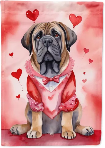 Vista 201 de Caroline's Treasures DAC5252GF Affenpinscher - Bandera de jardín con texto en inglés "My Valentine", bandera decorativa para patio exterior, patio