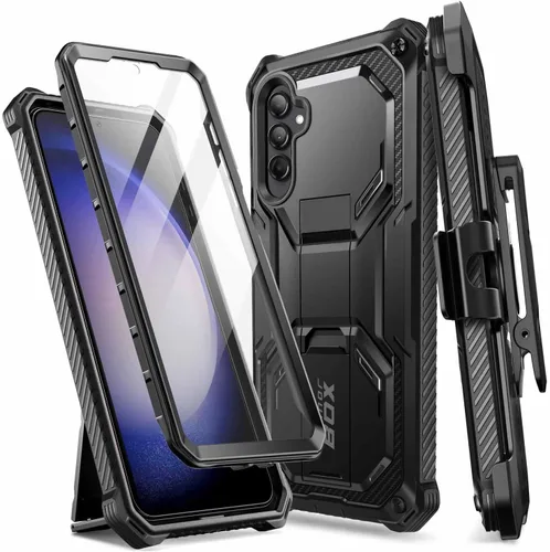 Vista 15 de i-Blason Armorbox - Funda para Samsung Galaxy S23 con soporte y clip para el cinturón, protector de pantalla integrado, 2 marcos frontales