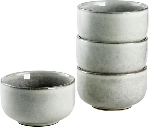 Vista 9 de Henten Home Juego de 4 cuencos de cerámica para ensalada de 15 onzas, cuencos de arroz de porcelana para cocina, cuencos de sopa para servir esmalte