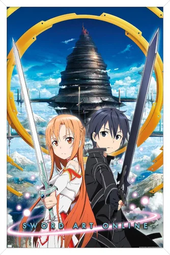 Vista 13 de Trends International Sword Art Online - Póster de pared Key Art 1, 14.72 x 22.37 pulgadas, versión enmarcada de madera de granero