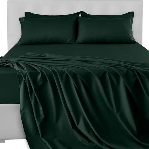 Vista 218 de LUX Décor - Juego de sábanas Twin de microfibra ultrasuave de 3 piezas con sábana encimera, sábana bajera de 16 pulgadas de profundidad y funda