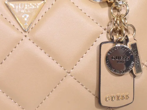 Vista 7 de GUESS Cessily Box - Bolso de mano, color beige, talla única, Beige