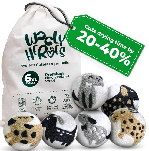 Vista 13 de No más hojas de secadora! Bolas de lana reutilizables para secadora XL, paquete de 6 unidades, reduce la estática, reduce el tiempo de secado y 6