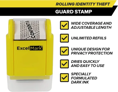 Vista 3 de ExcelMark Sello de robo de identidad rodante (pequeño)