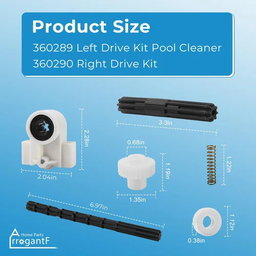 Vista 2 de Piezas de repuesto para limpiador de piscinas Pentair 360289 Kit de accionamiento izquierdo y Pentair 360290 Rebel Right Drive Kit Rodamientos