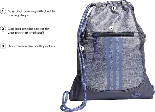 Vista 2 de adidas Alliance II Sackpack talla única Jersey GrisOrbit Violet PurpleOnix Grey Alliance II Sackpack