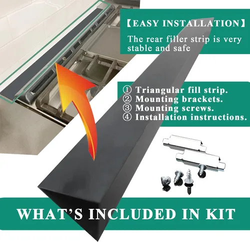 Vista 2 de Kit de moldura de relleno trasero para estufa o cocina deslizante de 30", tira de llenado universal para el espacio entre la estufa deslizante