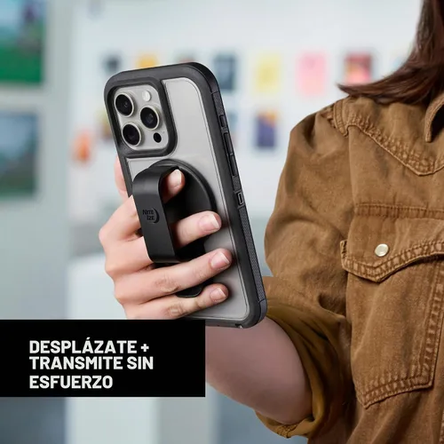 Vista 3 de Nite Ize Agarre magnético, clip y soporte, soporte magnético para teléfono con mango de pie, compatible con iPhones y fundas MagSafe solamente