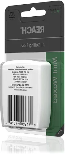 Vista 6 de Reach Hilo dental encerado menta 55 yardas (paquete de 2)