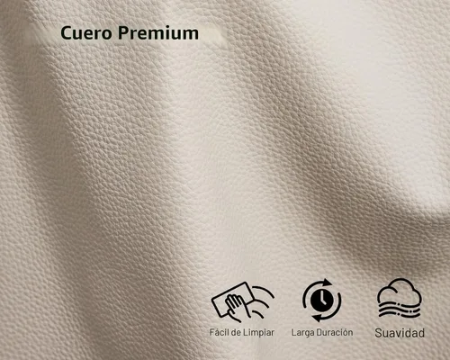 Vista 6 de Sofá Reclinable Eléctrico AMERLIFE, Sofá Reclinable con Consola y Reclinación Dual, Sofá Seccional de Cuero para Sala de Estar, Beige Marrón