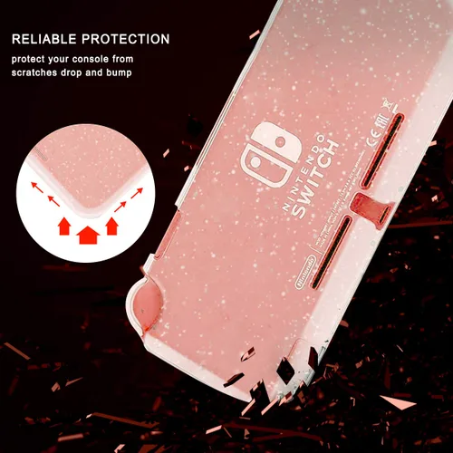 Vista 5 de Moxiaomo - Carcasa protectora para Nintendo Switch Lite (2 unidades, incluye protector de pantalla y brillantes)