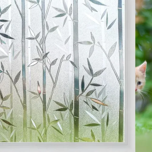 Vista 9 de Niviy Película de vitrales para ventana, impermeable, estática, 11.8 x 78.7 pulgadas, sin adhesivo, decoración de ventana de vidrio para baño