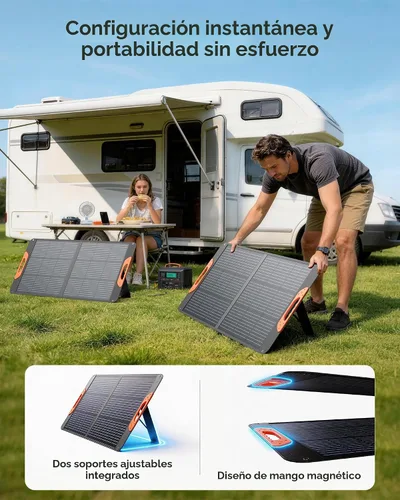 Vista 5 de ZOUPW Panel solar portátil de 100 W para estación de energía, 23.5% de eficiencia, cargador solar plegable mono para Jackery 300/Ecoflow