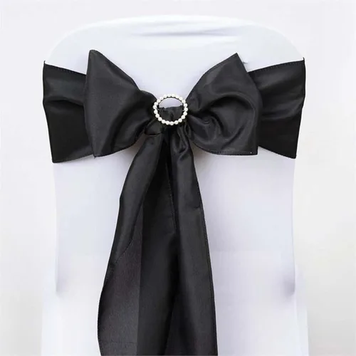 Vista 22 de Efavormart 5 piezas de fajas para sillas de poliéster color beige con lazos para decoración de sillas en bodas, eventos, suministros para decoración