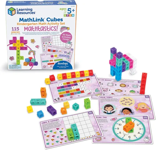Vista 14 de Learning Resources MathLink Cubes Conjunto de Actividades de Matemáticas Tempranas - 115 Piezas, Edades 4+, Imprescindibles para el Aula