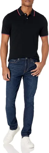Vista 6 de Tienda Essentials Camiseta polo para hombre de manga corta y ajuste ajustado de algodón piqué