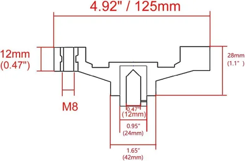 Vista 2 de Rueda de mano acanalada trasera negra de 4.92 "/ 125 mm