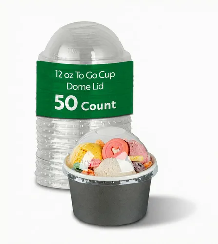Vista 24 de Solo tapas: tapas en forma de cúpula, 50 tapas de plástico transparente para tazas de Coppetta To Go de 3 onzas - Las tazas se venden por separado