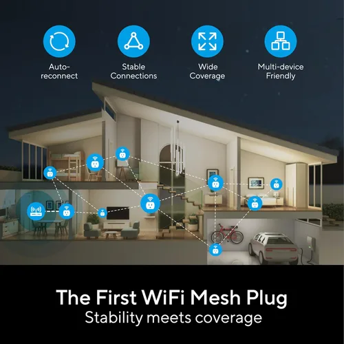 Vista 3 de Enchufe inteligente UTEC, salida de malla Wi-Fi, enchufe inteligente ultra eficiente de 15 A compatible con Alexa, Google Home e IFTTT, no requiere