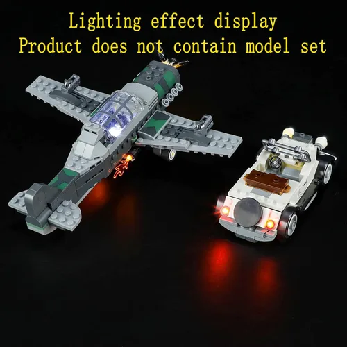 Vista 7 de GEAMENT Kit de luces LED compatible con Lego Fighter Plane Chase, para Indiana Jones 77012 (juego de modelos no incluidos)