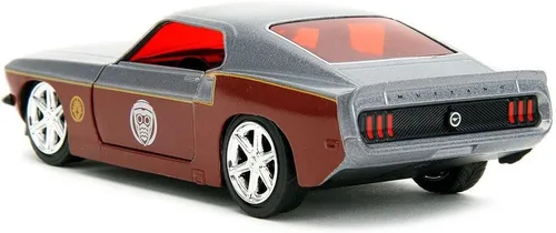 Vista 2 de Jada Marvel Guardians of The Galaxy 1:32 1969 Ford Mustang - Coche fundido a presión y figura de Starlord de 1.65 pulgadas, juguetes para niños