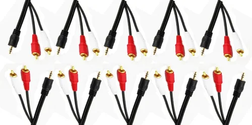 Vista 15 de Cable de audio estéreo macho a doble RCA macho (derecho e izquierdo), 6 pies - Paquete de 3