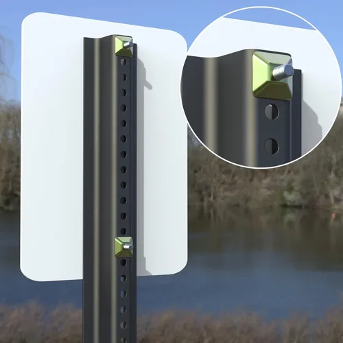 Vista 5 de Kit de 4 piezas de herramientas de montaje de letreros antirrobo para poste de canal en U, pernos de fijación y tuercas, perno de 2.5 pulgadas