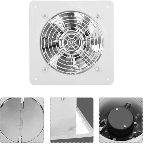 Vista 5 de Extractor de aire montado en la pared, 40 W 220 V, ventilador de escape de baño de bajo ruido, extractor de ventilación para el hogar