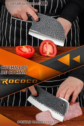 Vista 2 de ROCOCO - Juego de cuchillos de carnicero - 13 cuchillos para deshuesar vikingo para chef serbio Meat Cutting Knives with Roll Bag for Kitchen