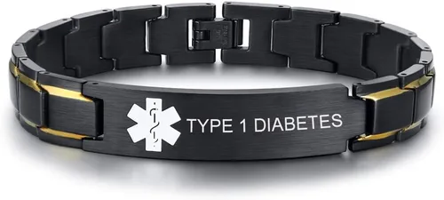 Vista 10 de VNOX Pulsera ajustable de acero inoxidable cepillado de 2 tonos con grabado personalizado gratis, identificación de alerta médica, unisex