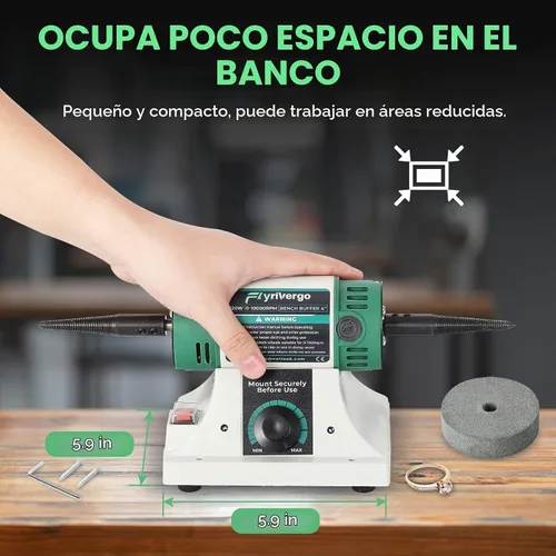 Vista 6 de Pulidor de joyas, búfer de banco ajustable de velocidad variable