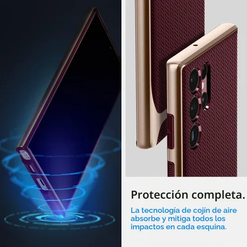 Vista 5 de Spigen - Funda Neo Hybrid diseñada para Galaxy S22 Ultra (2022), color burdeos Borgoña